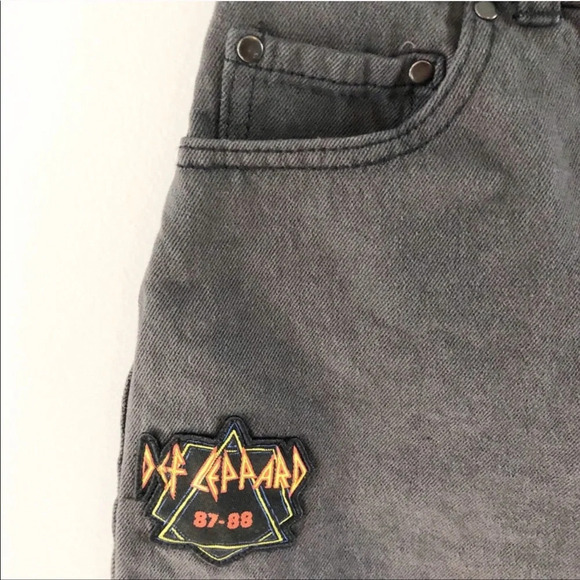 Def Leopard Denim Micro Skirt Mini Skirt Junk Food Festival Concert XS 3 2 - Picture 5 of 8